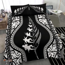 New Zealand Haka Fern Bedding Set Black
