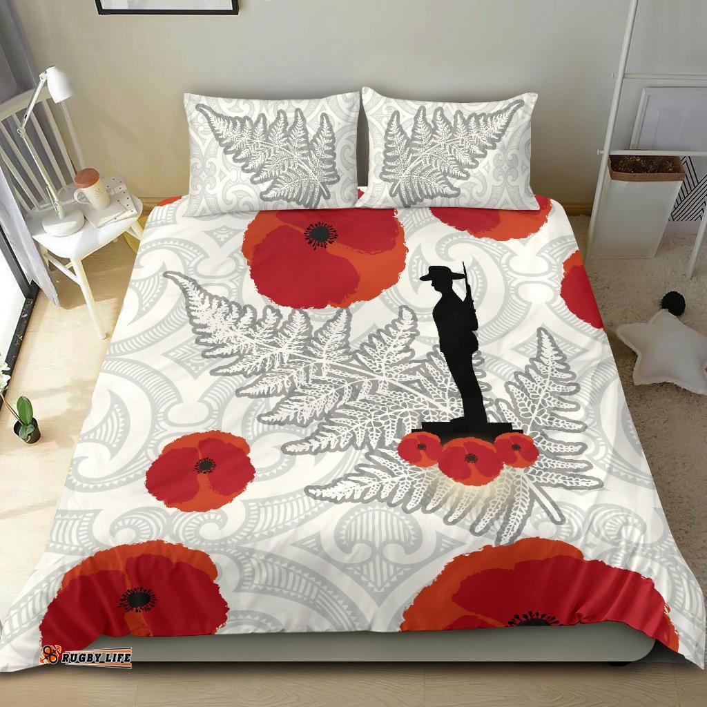 Anzac Maori Bedding Set Silver Fern Lest For Get