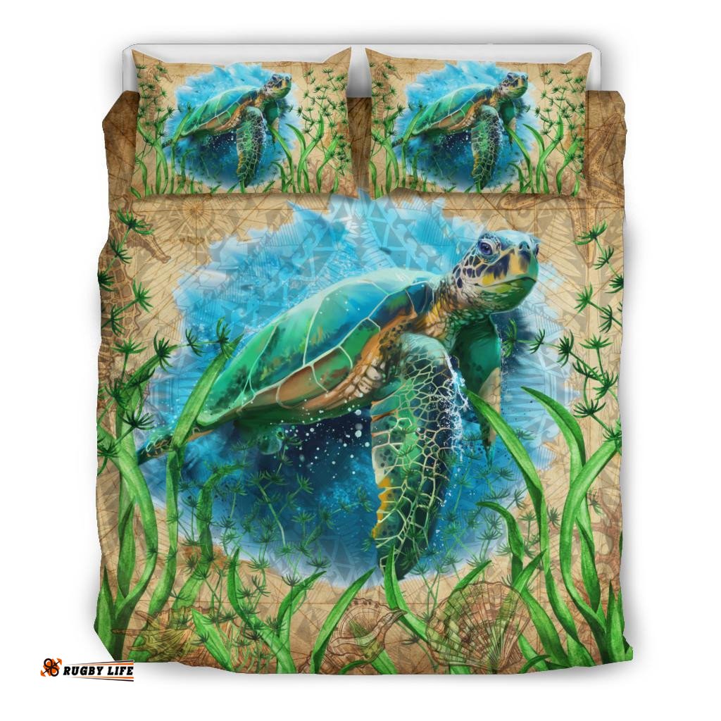 Polynesian Bedding Set Sea Turtle Vintage