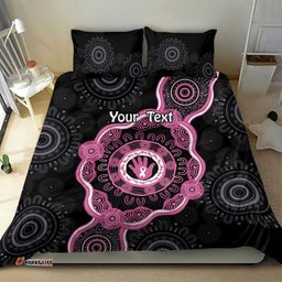 Personalised Australia Breast Cancer Bedding Set Brave Strong Aboriginal Art