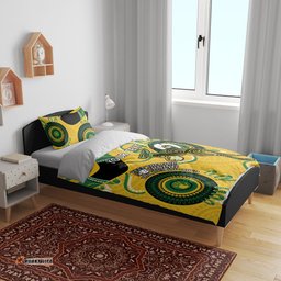 Custom Matildas NAIDOC Week Bedding Set Australia Kangaroo Keep The Fire Burning Yellow