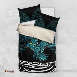 New Zealand Sulphur crested Cockatoo Bedding Set Aotearoa Maori Mix Paua Shell