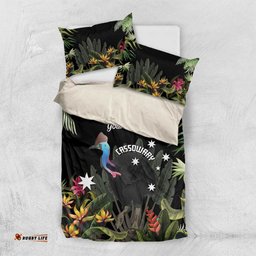 Personalised Australia Cassowary Bedding Set Dinosaur Bird Rainforest Vibes