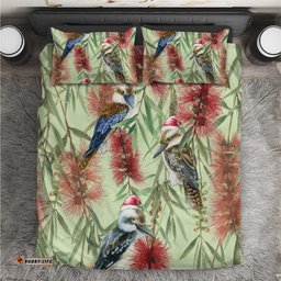 Australia Christmas Bedding Set Kookaburra Santa on Callistemon Pastel