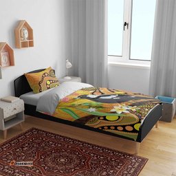 Australia Eucalyptus Flower And Magpie Bedding Set Aboriginal Art