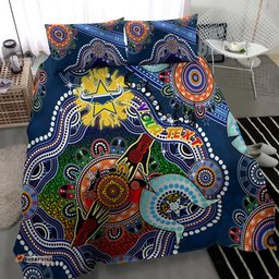 Personalised Cowboys NAIDOC Week 2024 Bedding Set Australia Aboriginal Dot Painting DT02