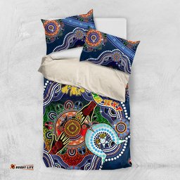 Personalised Cowboys NAIDOC Week 2024 Bedding Set Australia Aboriginal Dot Painting DT02