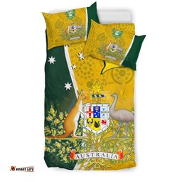 Bedding Set - Australia Coat Of Arm In Rugby Style
