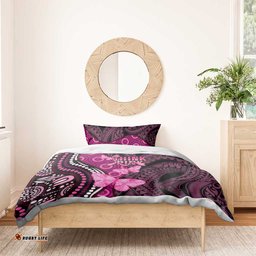Think Pink Breast Cancer Awareness Bedding Set Butterfly Aboriginal Mix Polynesian Pattern