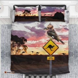 Bedding Sets - Kookaburra Bed Kangaroo Sign Landscape Art Sets
