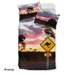 Bedding Sets - Kookaburra Bed Kangaroo Sign Landscape Art Sets
