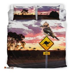 Bedding Sets - Kookaburra Bed Kangaroo Sign Landscape Art Sets