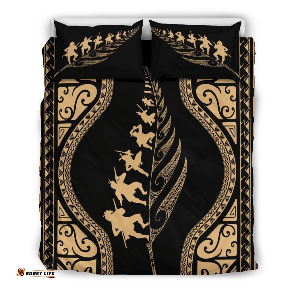 New Zealand Haka Fern Bedding Set Gold