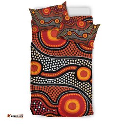 Aboriginal Bedding Set - Landscape Circle Dot Painting Art