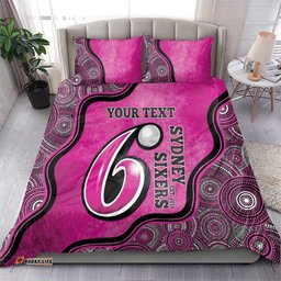 Custom Sydney Sixers Bedding Set Indigenous Art Grunge Style