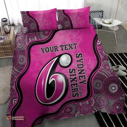 Custom Sydney Sixers Bedding Set Indigenous Art Grunge Style
