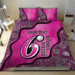 Custom Sydney Sixers Bedding Set Indigenous Art Grunge Style