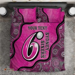 Custom Sydney Sixers Bedding Set Indigenous Art Grunge Style