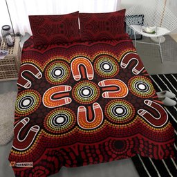 ABoriginal Bedding Set - Aboriginal Dot Painting Flowers Style
