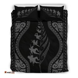 New Zealand Haka Fern Bedding Set Grey