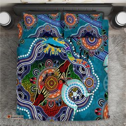 Personalised Sharks NAIDOC Week 2024 Bedding Set Australia Aboriginal Dot Painting DT02