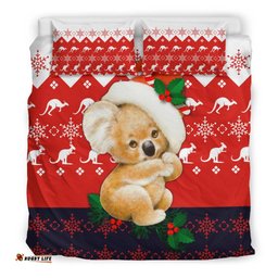 Christmas Bedding Sets - Koala Bed Kangaroo Symbol Snowflakes Sets