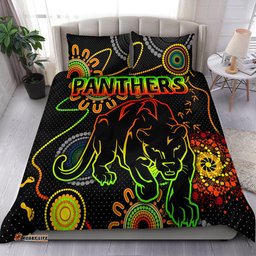 Panthers Rugby Bedding Set - Custom Indigenous Black Panthers Bedding Set RLT13