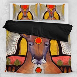 Kangaroo Bedding Sets, Aboriginal Patterns Sun Drawing Painting