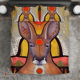Kangaroo Bedding Sets, Aboriginal Patterns Sun Drawing Painting