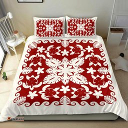 Turtle with Hibiscus Royal White Bedding Set