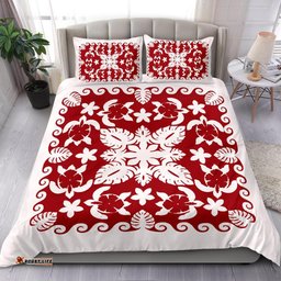 Turtle with Hibiscus Royal White Bedding Set