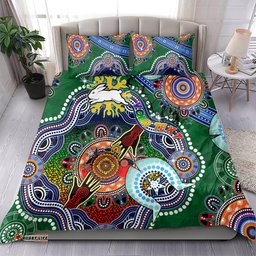 Personalised Rabbitohs NAIDOC Week 2024 Bedding Set Australia Aboriginal Dot Painting DT02