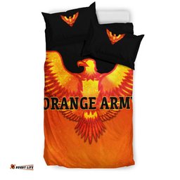 Sunrisers Hyderabad Orange Army Bedding Set Cricket Sporty Style