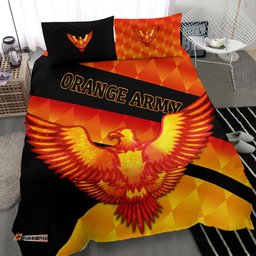 Sunrisers Hyderabad Orange Army Bedding Set Cricket Sporty Style