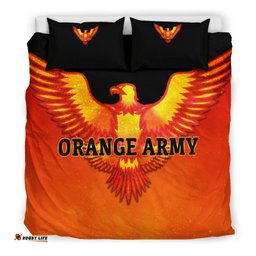 Sunrisers Hyderabad Orange Army Bedding Set Cricket Sporty Style