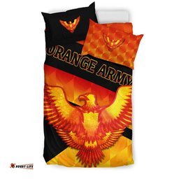 Sunrisers Hyderabad Orange Army Bedding Set Cricket Sporty Style