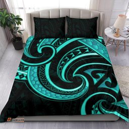 New Zealand Maori Mangopare Bedding Set Polynesian Turquoise