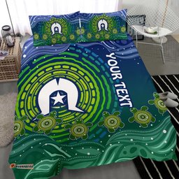 Custom Text Torres Strait Islanders Bedding Set - Aboriginal Turtle