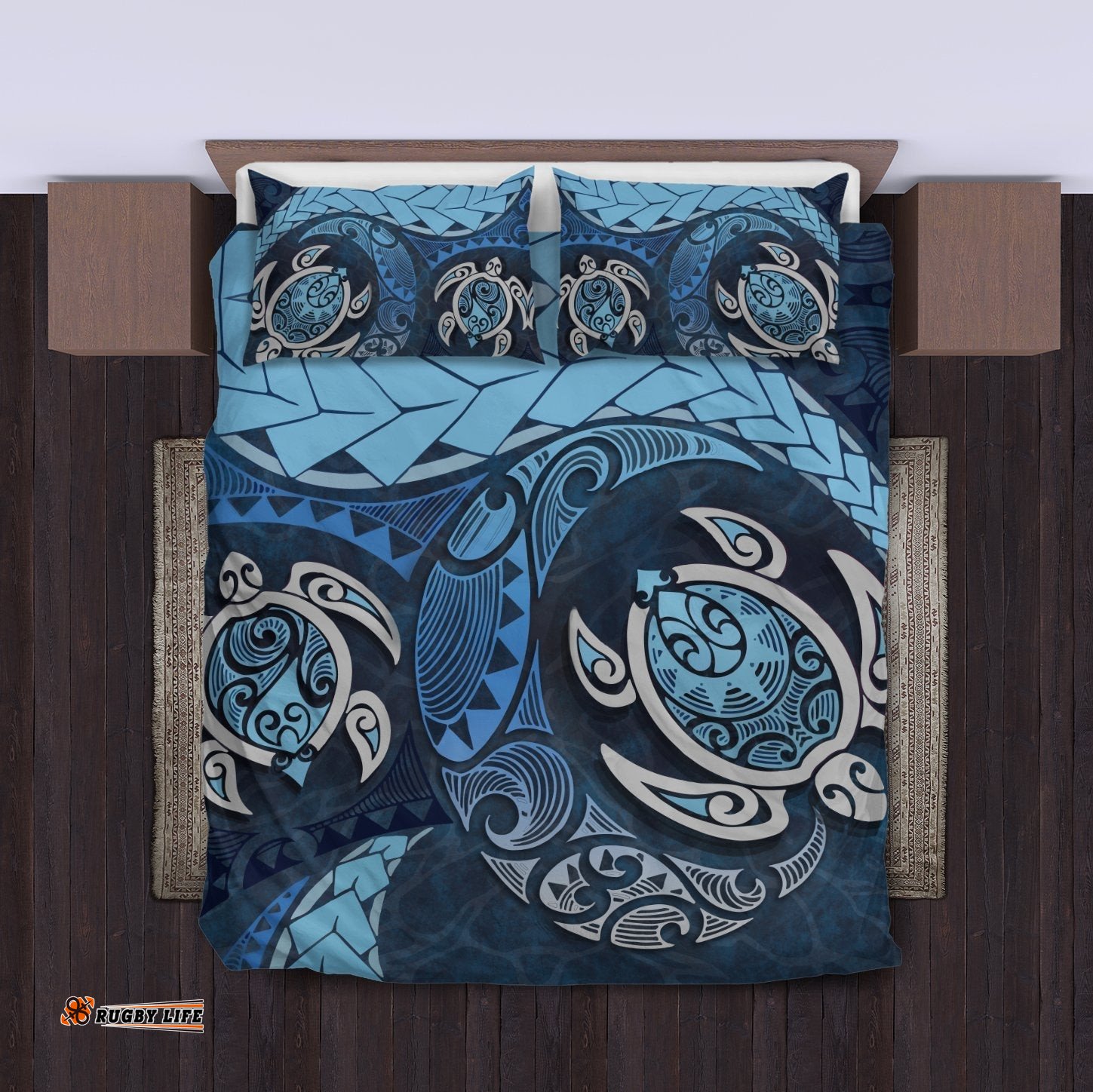 Maori Turtles New Zealand Bedding Set Blue