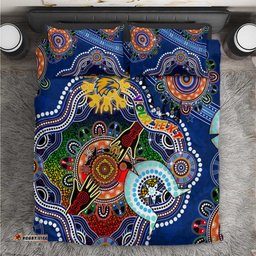 Custom NAIDOC Week 2024 West Coast Eagles Bedding Set Australia Aboriginal Dot Painting DT02