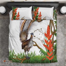 Australia Superb Lyrebird Bedding Set Aussie Map Rainforest Vibes