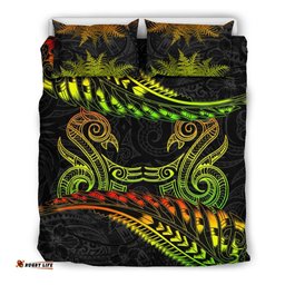 New Zealand Bedding Set Reggae Manaia Maori Silver Fern Duvet Cover