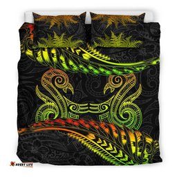New Zealand Bedding Set Reggae Manaia Maori Silver Fern Duvet Cover