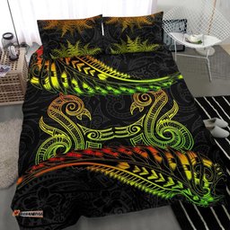 New Zealand Bedding Set Reggae Manaia Maori Silver Fern Duvet Cover