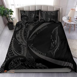 New Zealand Silver Fern Bedding Set Maori Tattoo Circle Style