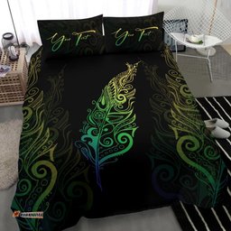 Signature Custom, Light Silver Fern Bedding Set Green