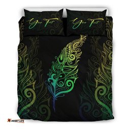 Signature Custom, Light Silver Fern Bedding Set Green