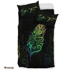 Signature Custom, Light Silver Fern Bedding Set Green