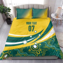 Australia 2024 Olympics Custom Bedding Set Rise of the Roos Aboriginal Style