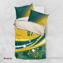 Australia 2024 Olympics Custom Bedding Set Rise of the Roos Aboriginal Style